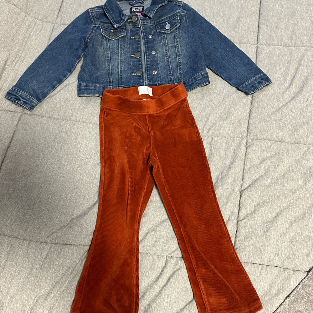 Denim jacket and flare pants size 3T
